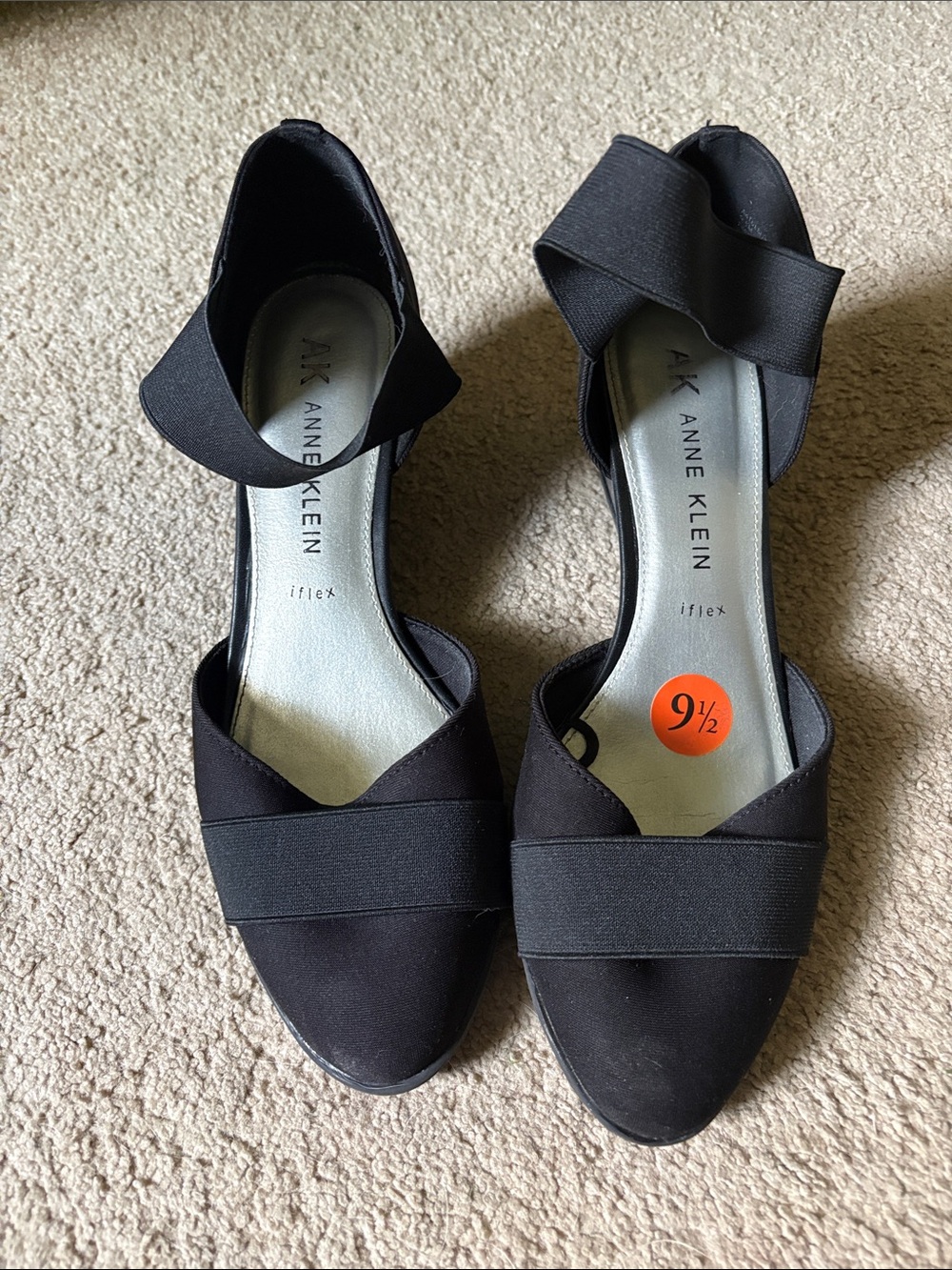 Anne Klein Black Women's D'Orsay Slingback Heels